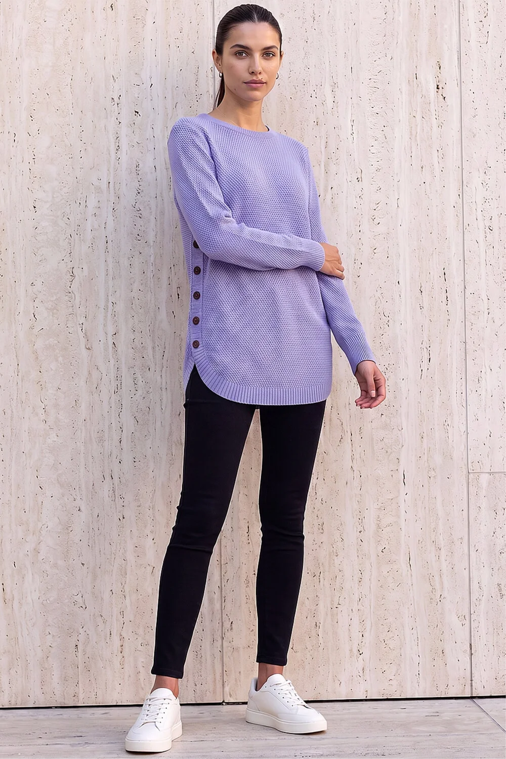 Roman Violet Textured Curved Hem - 10 Image 2