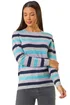 Roman Blue Stripe Soft Knit Jumper - Size 14 Clothing Image 1