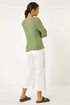 Roman Khaki Scallop V-Neck Knit Jumper - Size 18 Clothing Image 4