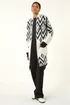 Roman Black Argyle Longline Knit Cardigan - One Size Image 2