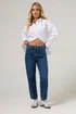 PixieGirl Petite Dark Blue Non-Stretch Barrel Leg Jeans - 16 Image 1