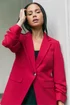 Roman Red Petite Ruched Buttoned Blazer - 14 Image 1
