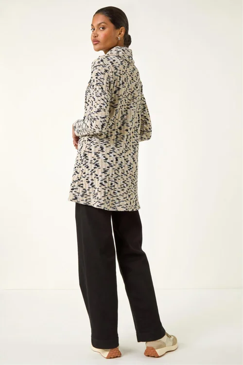 Roman Cream Chenille Cowl Neck Tunic Top - Size 12 Image 3