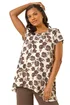 Roman Neutral Floral Print Hanky Hem Top - Size 18 Clothing Image 1