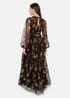 Anaya With Love Recycled Black Floral Long Sleeve & Gathered Waist Maxi Dress - 20 Image 2