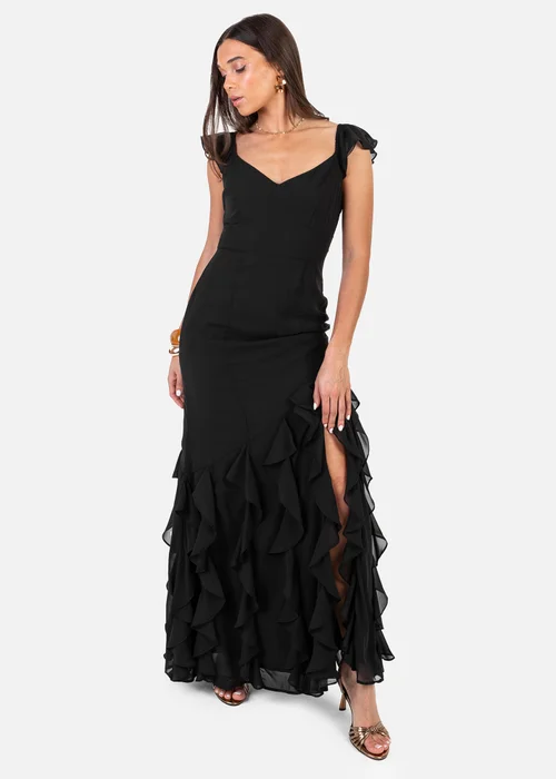 Anaya With Love Recycled Black Ruffle Maxi Dress - 16 Image 1