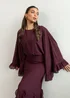 Anaya With Love Maroon Oversized Ruffle Sleeve Maxi Dress - 20 Image 6