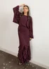 Anaya With Love Maroon Oversized Ruffle Sleeve Maxi Dress - 20 Image 5