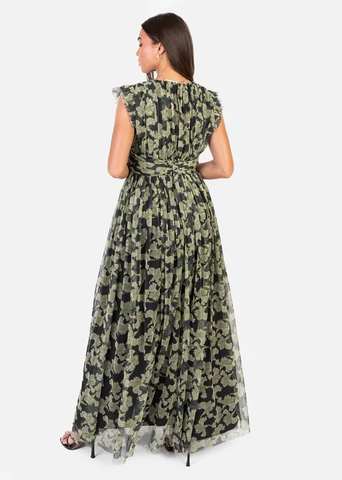 Anaya With Love Recycled Black Floral Flutter Sleeve V Neck Maxi Dress - 26 Image 2