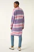 Roman Pink Fluffy Stripe Longline Cardigan - Size 18 Clothing Image 4