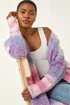 Roman Pink Fluffy Stripe Longline Cardigan - Size 18 Clothing Image 3
