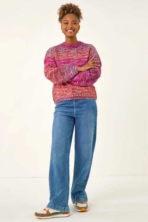 Roman Pink Metallic Ombre Knit Jumper - Size 20 Clothing Image 3