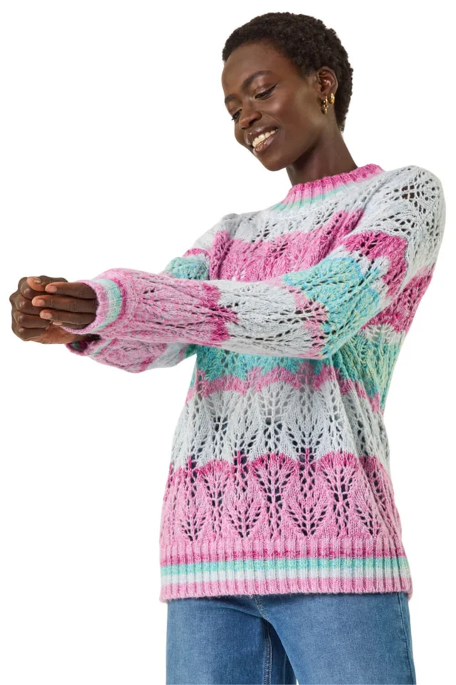 Roman Pink Ombre Stripe Knit Jumper