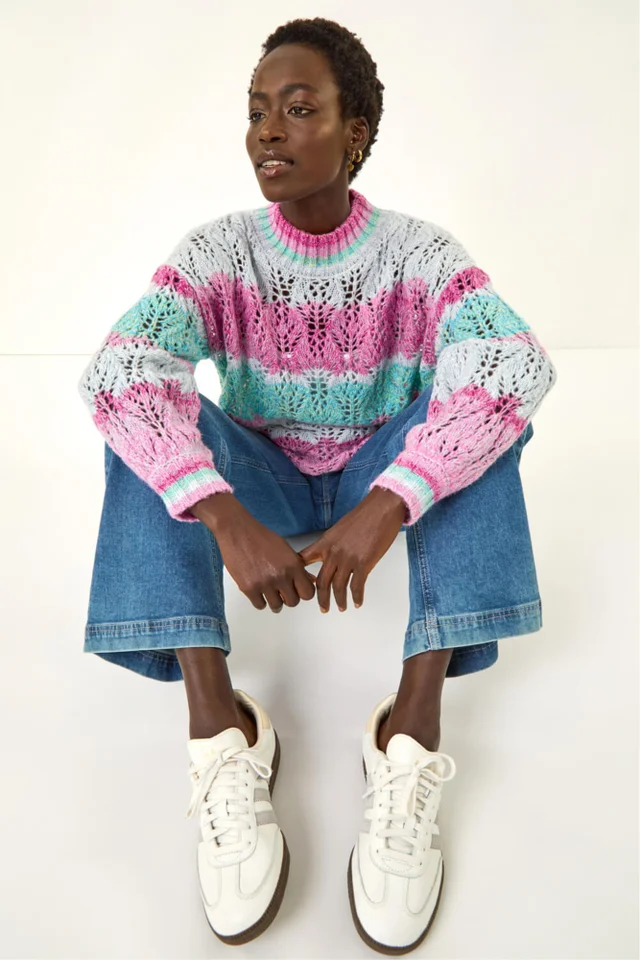 Roman Pink Ombre Stripe Knit Jumper