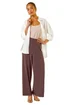 Roman Chocolate Petite Wide Leg Stretch Trouser - 12 Image 2
