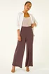 Roman Chocolate Petite Wide Leg Stretch Trouser - 12 Image 3