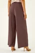 Roman Chocolate Petite Wide Leg Stretch Trouser - 12 Image 4