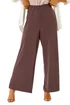 Roman Chocolate Petite Wide Leg Stretch Trouser - 12 Image 1