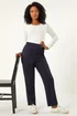 Roman Navy Petite Straight Leg Ponte Stretch Trouser - 18 Image 1