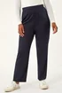 Roman Navy Petite Straight Leg Ponte Stretch Trouser - 18 Image 4