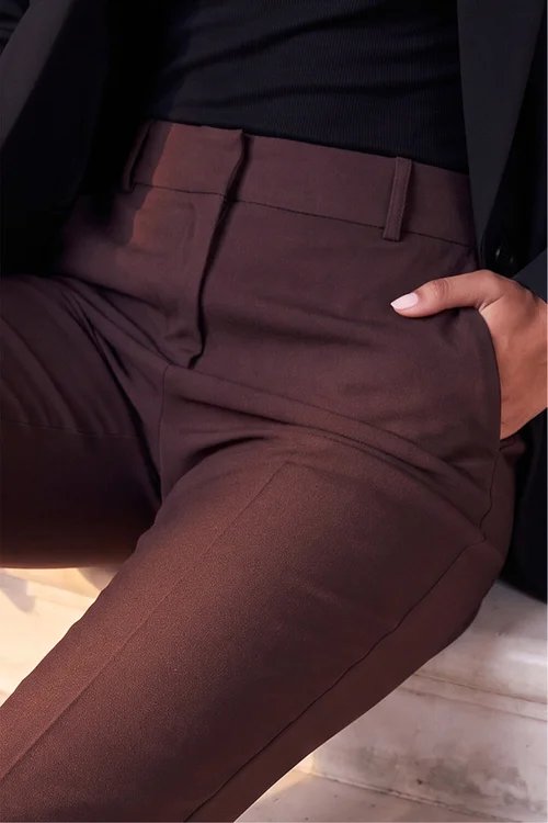 Roman Dark Brown Bootcut Leg Stretch Trousers - 20 Image 4
