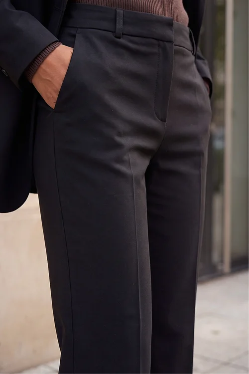 Roman Black Long Bootcut Stretch Trousers - 14 Image 4