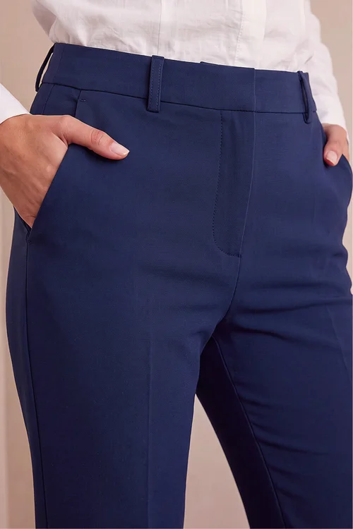 Roman Navy Long Bootcut Stretch Trousers - 20 Image 4