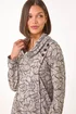 Roman Grey Floral Print Cowl Neck Top - Size 12 Image 4