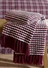 Catherine Lansfield Stab Stitch Blanket Throw Plum (125x150cm) - One Size Image 1