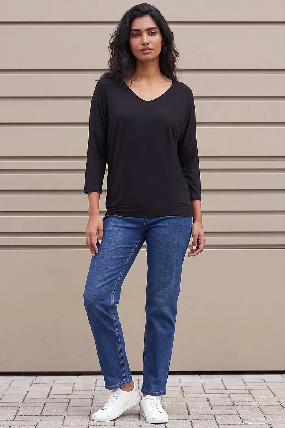 Roman Black V-Neck Jersey Stretch T-Shirt - 20 Image 3
