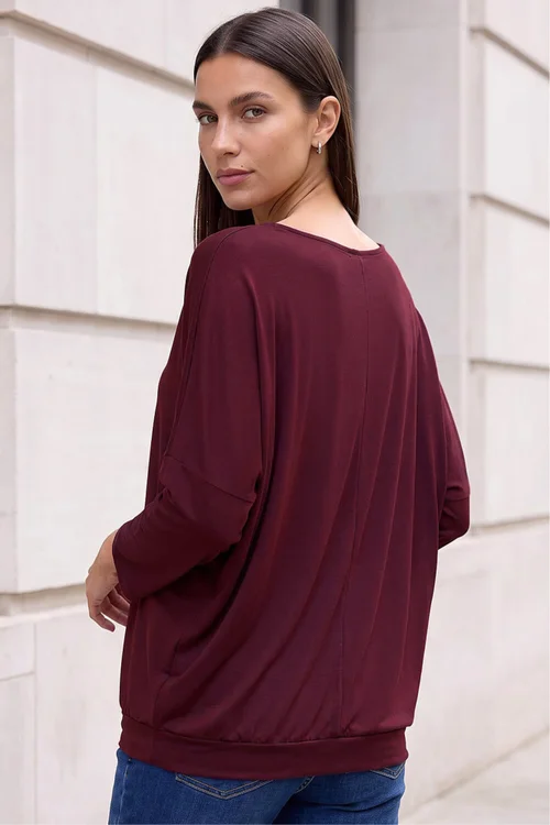 Roman Burgundy V-Neck Jersey Stretch T-Shirt - 18 Image 4