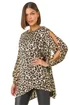 Roman Natural Animal Print Metallic Top - Size 14 Clothing Image 1