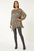 Roman Natural Animal Print Metallic Top - Size 14 Clothing Image 3