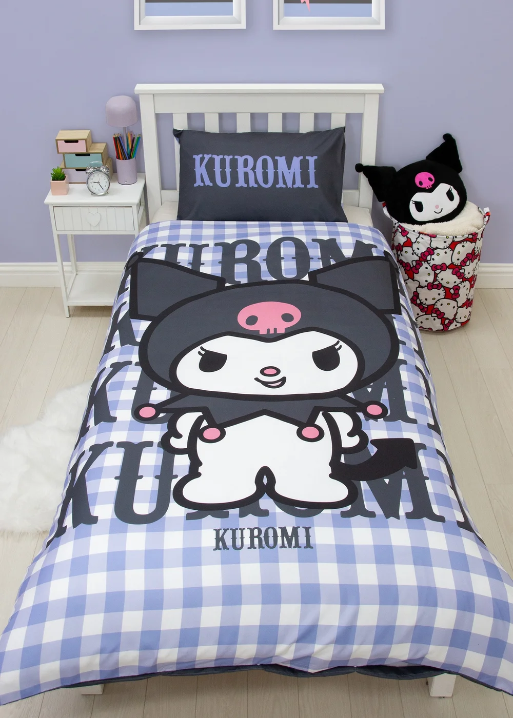Hello Kitty Rebel Blue Panel Duvet Cover - Single Image 1