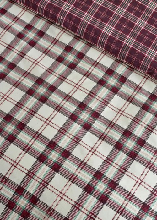 Catherine Lansfield Kelso Check Reversible Duvet Cover Set Plum - Single Image 4