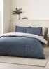 Catherine Lansfield Oxford Pinstripe Reversible Duvet Cover Set Navy - Single Image 2