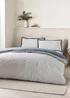 Catherine Lansfield Oxford Pinstripe Reversible Duvet Cover Set Navy - Single Image 1