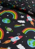 Catherine Lansfield Rainbow Rockets Reversible Duvet Cover Set Black - Junior Image 4