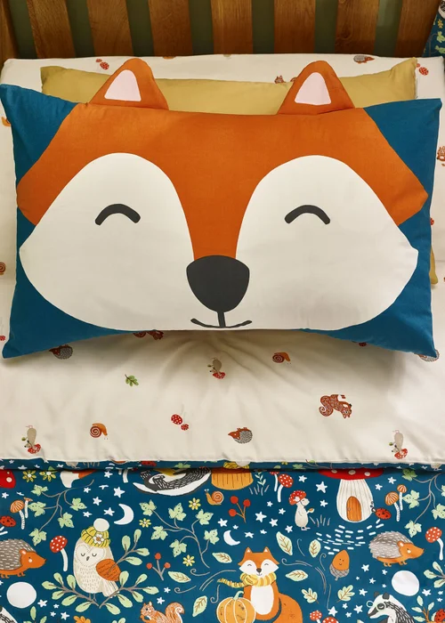 Catherine Lansfield Fox and Woodland Friends Reversible Duvet Cover Set Green - Single Image 3
