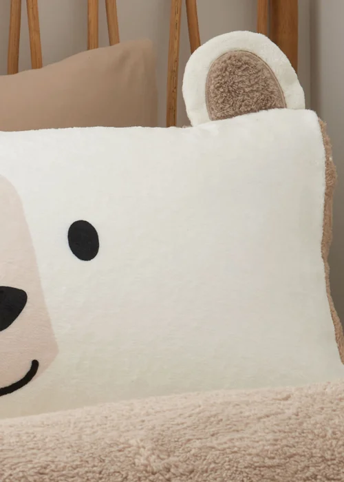 Catherine Lansfield Cosy Bear So Soft Duvet Cover Set Natural - Single Image 3