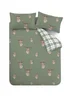 Catherine Lansfield Stag Check Reversible Duvet Cover Set Soft Green - Single Image 5