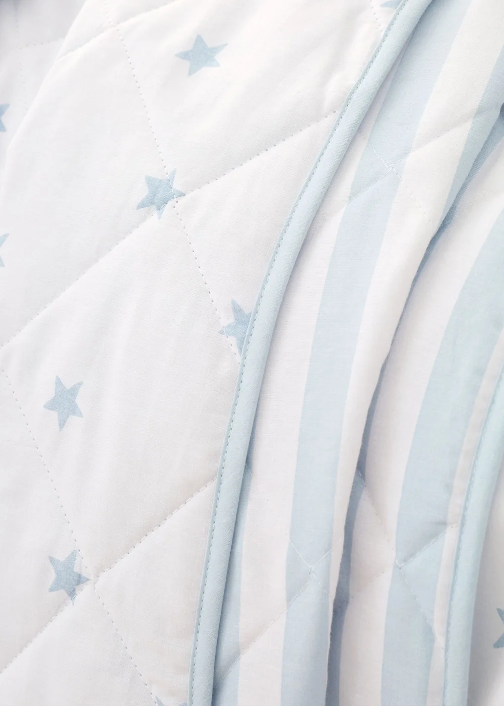 Bianca Fine Linens Mini Star & Stripes Cotton Reversible Bedspread Blue - One Size Image 3