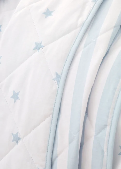 Bianca Fine Linens Mini Star & Stripes Cotton Reversible Bedspread Blue - One Size Image 3