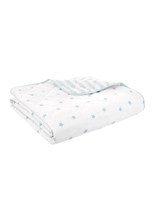 Bianca Fine Linens Mini Star & Stripes Cotton Reversible Bedspread Blue - One Size Image 4