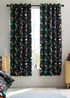 Catherine Lansfield Rainbow Rockets Fully Reversible Eyelet Curtains Black - 66W X 72D (168x183cm) Image 2