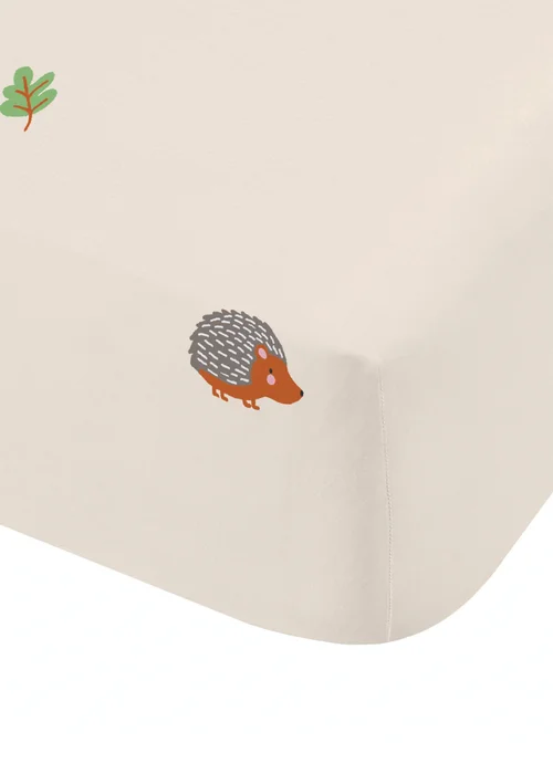Catherine Lansfield Fox and Woodland Friends Fitted Sheet Cream - Single Image 3