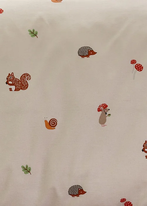 Catherine Lansfield Fox and Woodland Friends Fitted Sheet Cream - Single Image 2