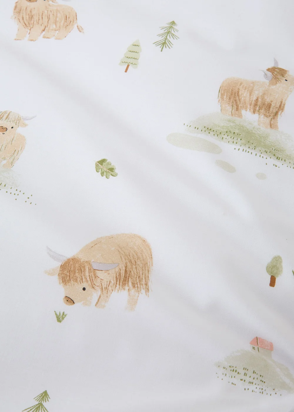 Bianca Fine Linens Mini Moo Cow Cotton Fitted Sheet White - Single Image 2