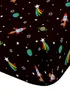 Catherine Lansfield Rainbow Rockets Fitted Sheet Black - Junior Image 3