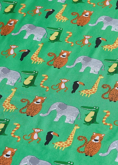 Catherine Lansfield Animal Magic Fitted Sheet Green - Junior Image 2